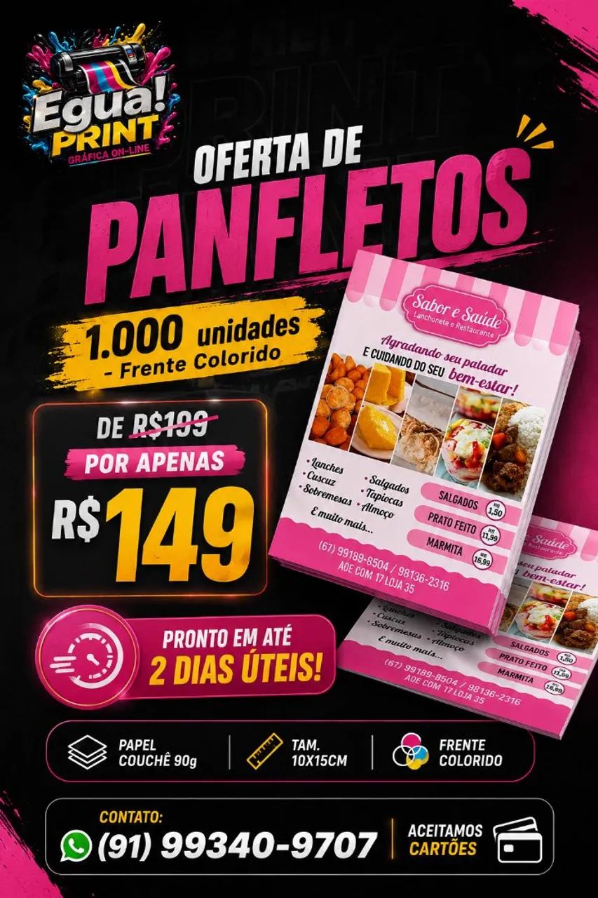Panfletos em 2 dias úteis 
