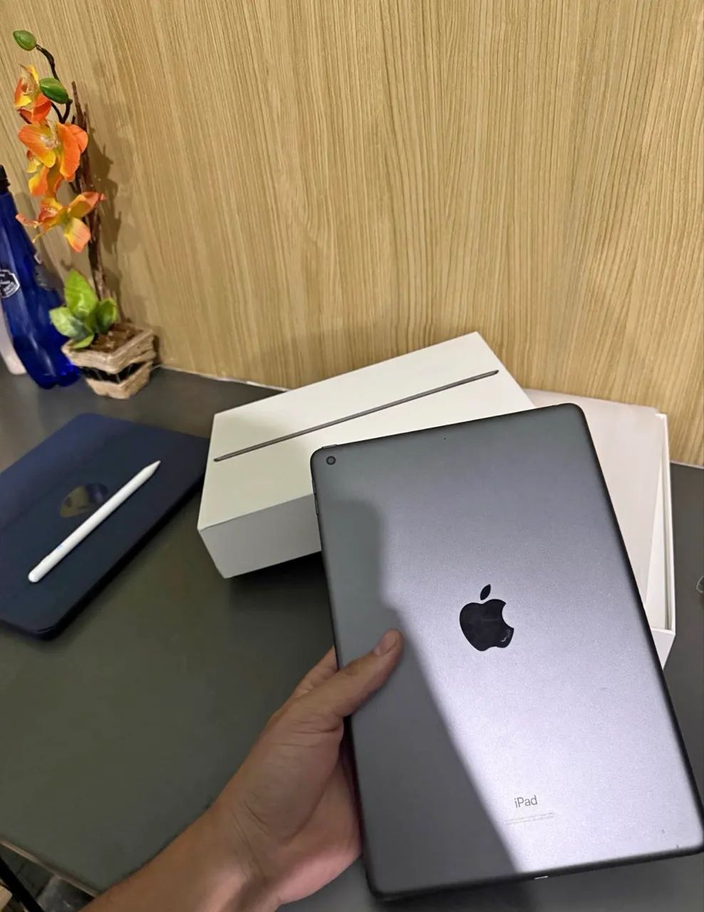 IPAD 9 Space Gray com capa case e caneta 