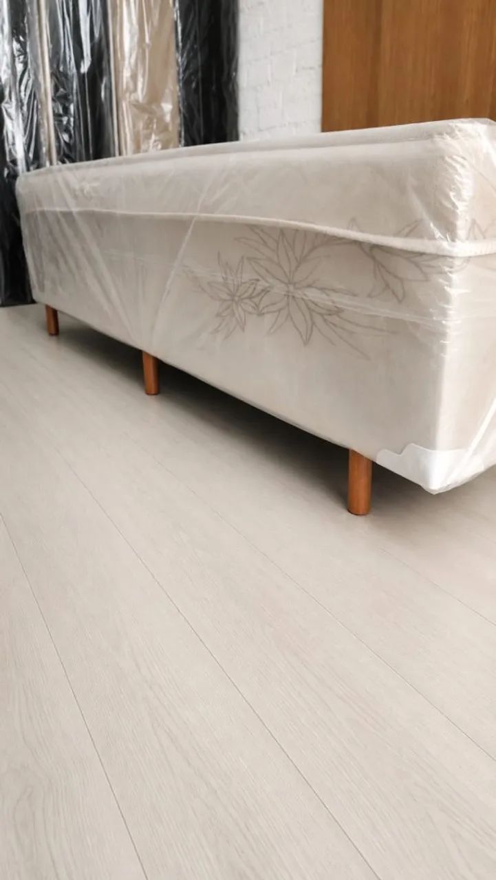 Cama box casal com espuma acoplada a base  - Foto 2