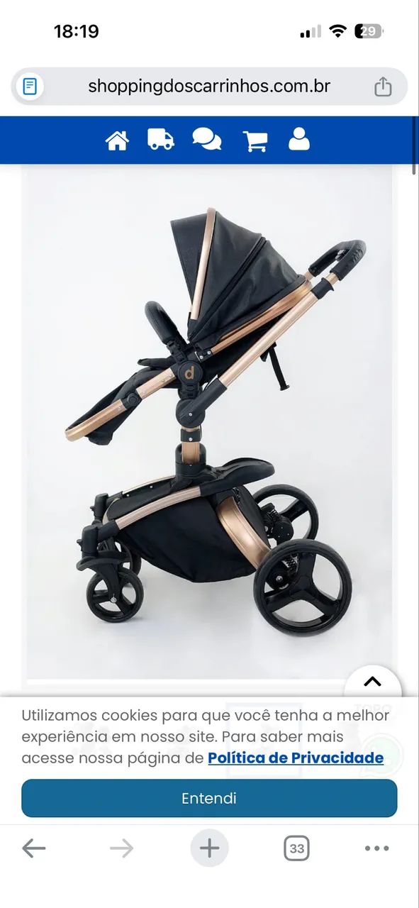 Carrinho de bebê galzerano com bebê conforto  - Foto 5
