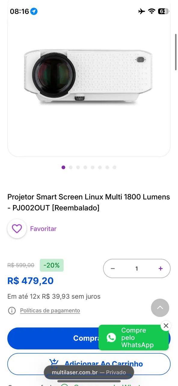 PROJETOR MULTILASER - Foto 5