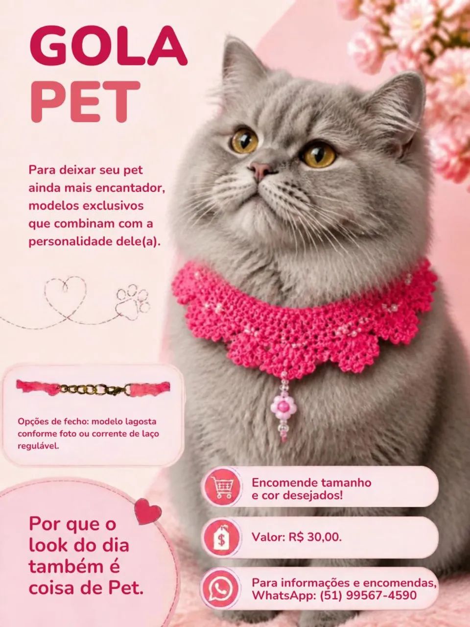 Gola pet de crochê  - Foto 2