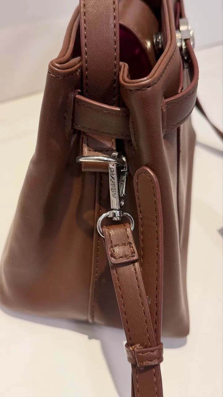 Bolsa Arezzo marrom vinho  - Foto 5