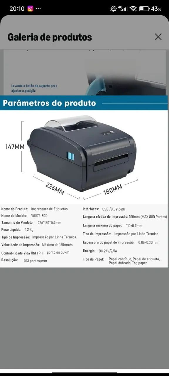 Impressora de etiquetas para trabalho  - Foto 2