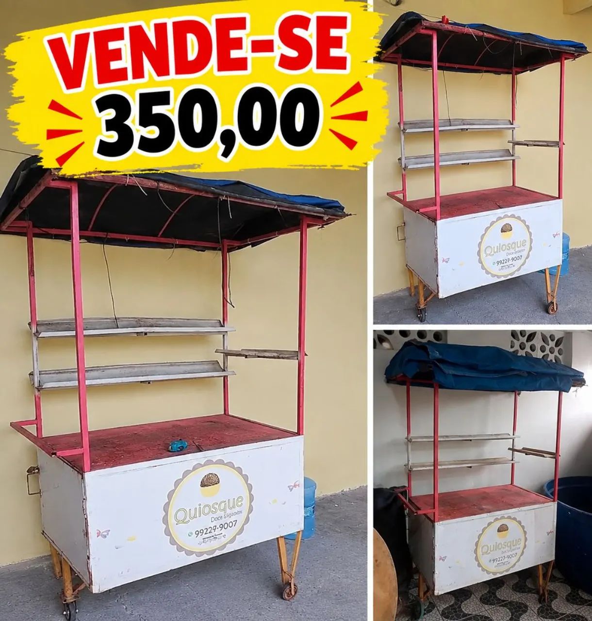 Carrinho móvel. 350,00  - Foto 2