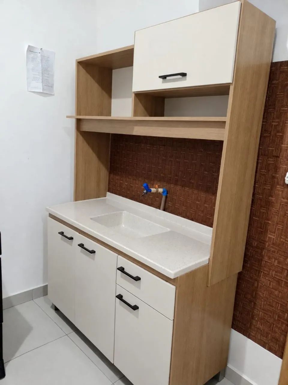 Cozinha com pia em marmorite bege - Foto 2