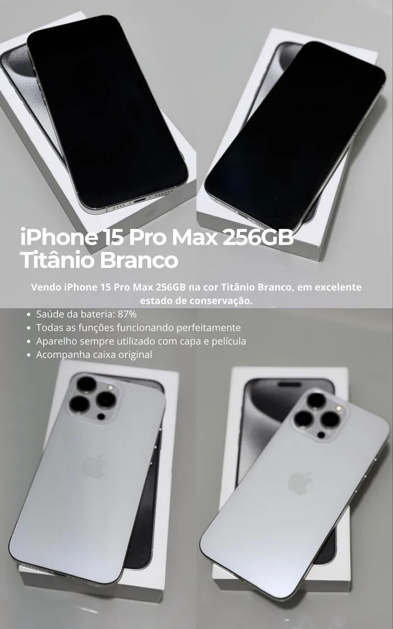 iPhone 15 PRO MAX Titanium Prata