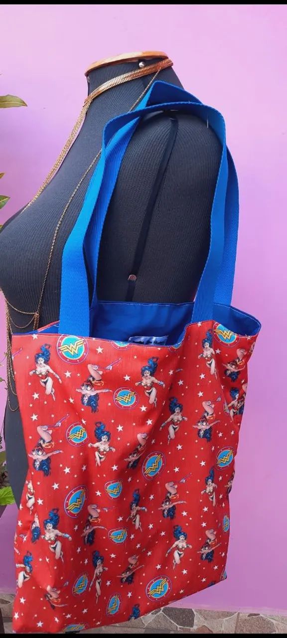 Ecobag Artesanal Premium Mulher Maravilha 