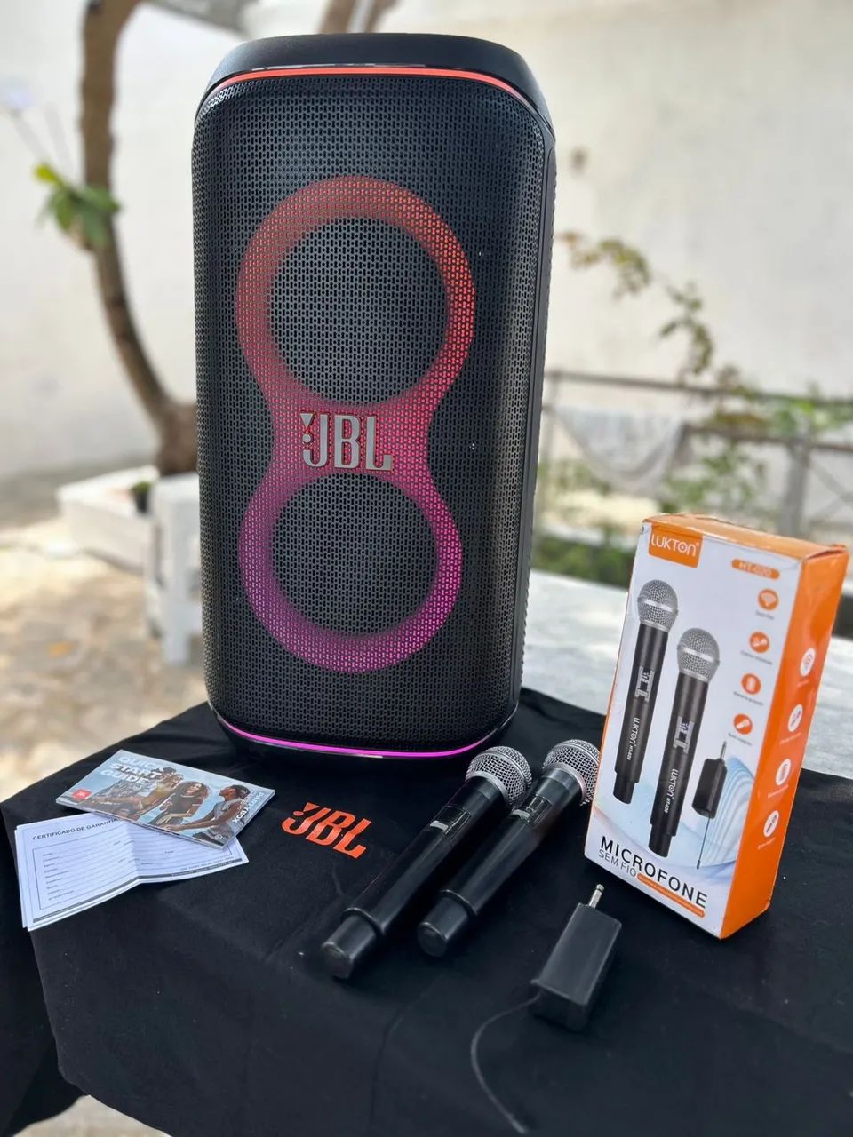 JBL PartyBox Club 120 + Kit 2 Microfones Sem Fio Bluetooth - Foto 4
