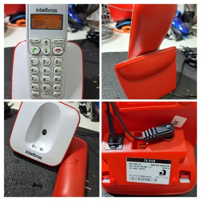 Telefone Sem Fio Digital TS 3110 Vermelho Intelbras (USADO)