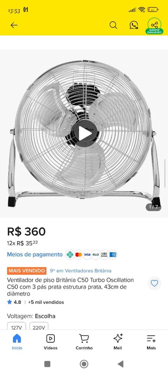 Ventilador Britânia em inox e alumínio  - Foto 2