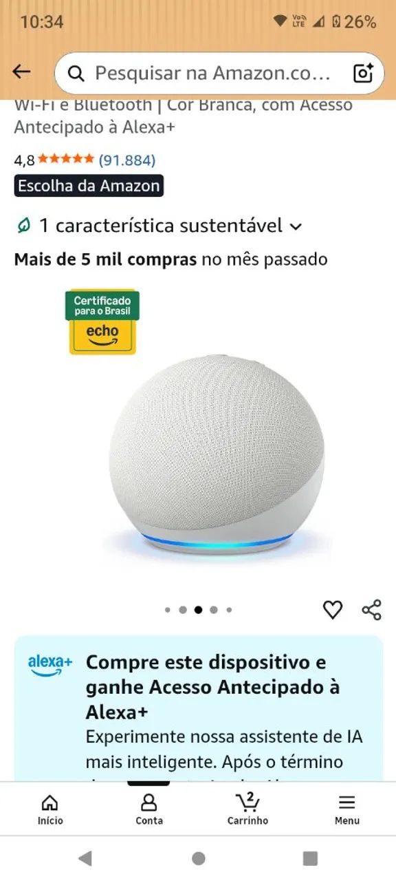 Echo dot 4 geração (ORIGINAL)  - Foto 4