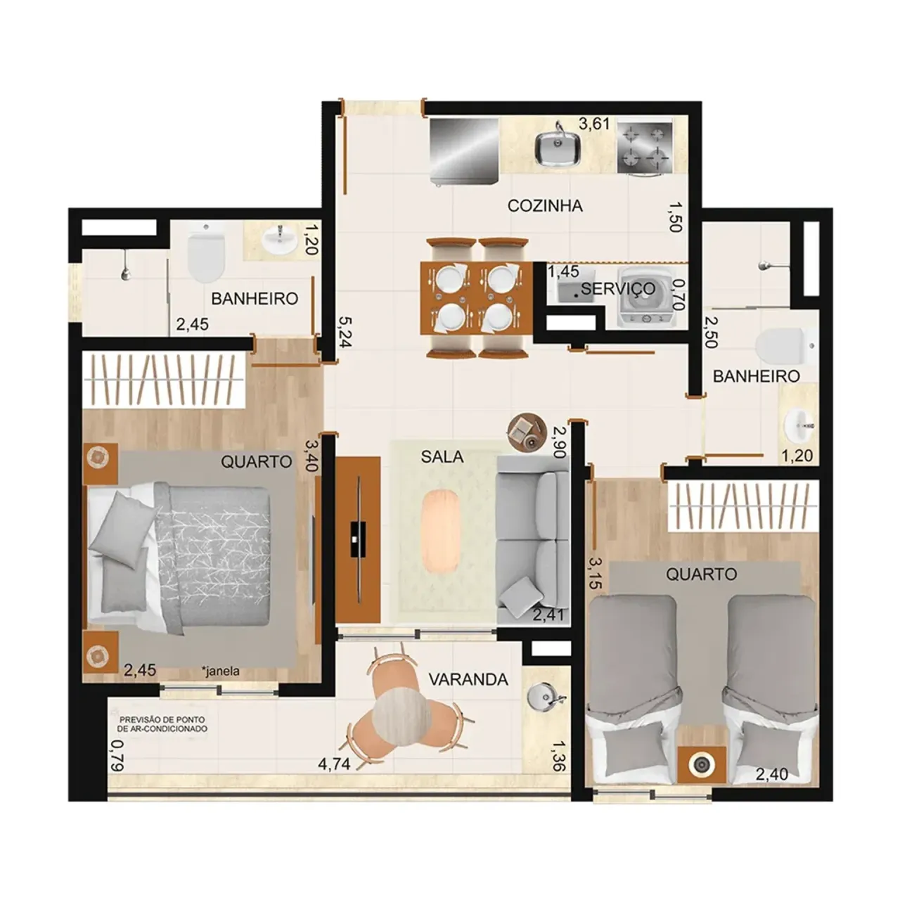 PLANTA 51m²