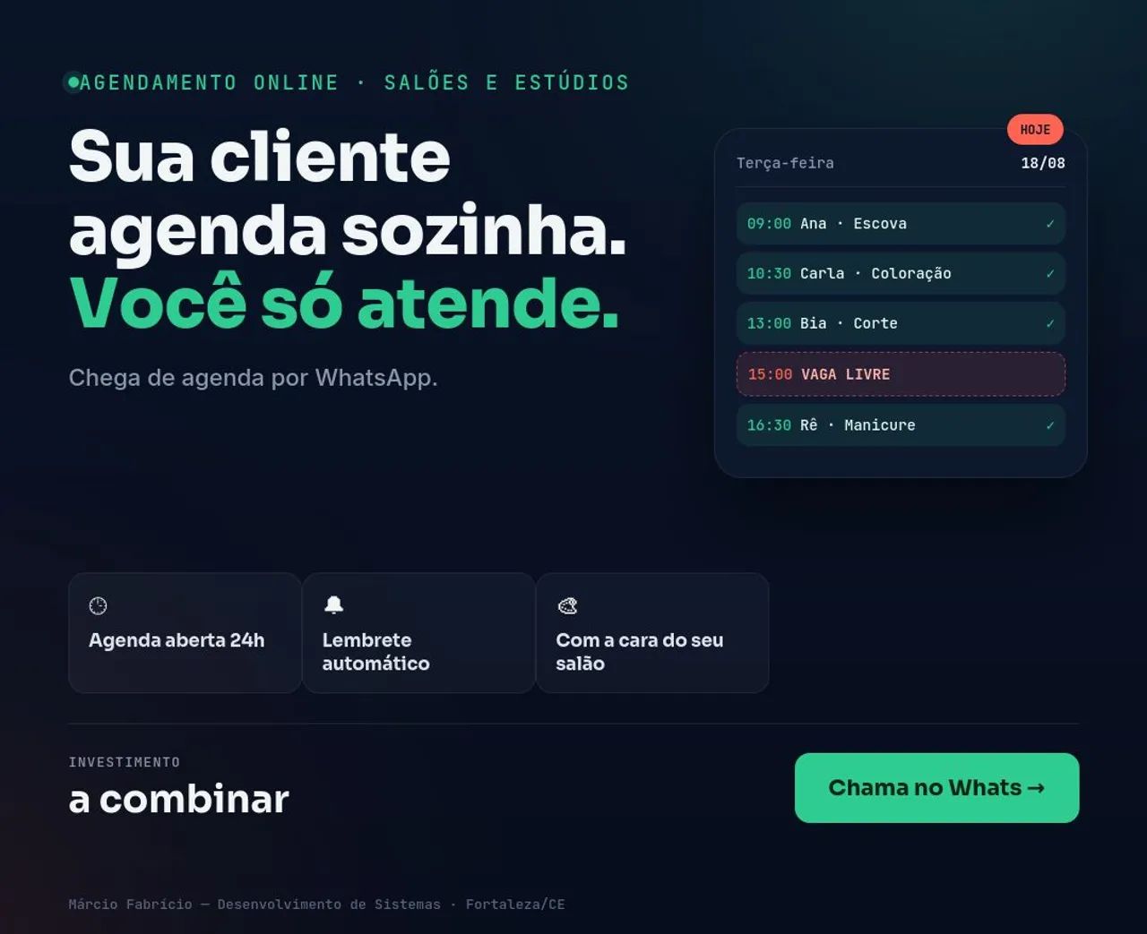 Sistema de Agendamento Online 24 horas