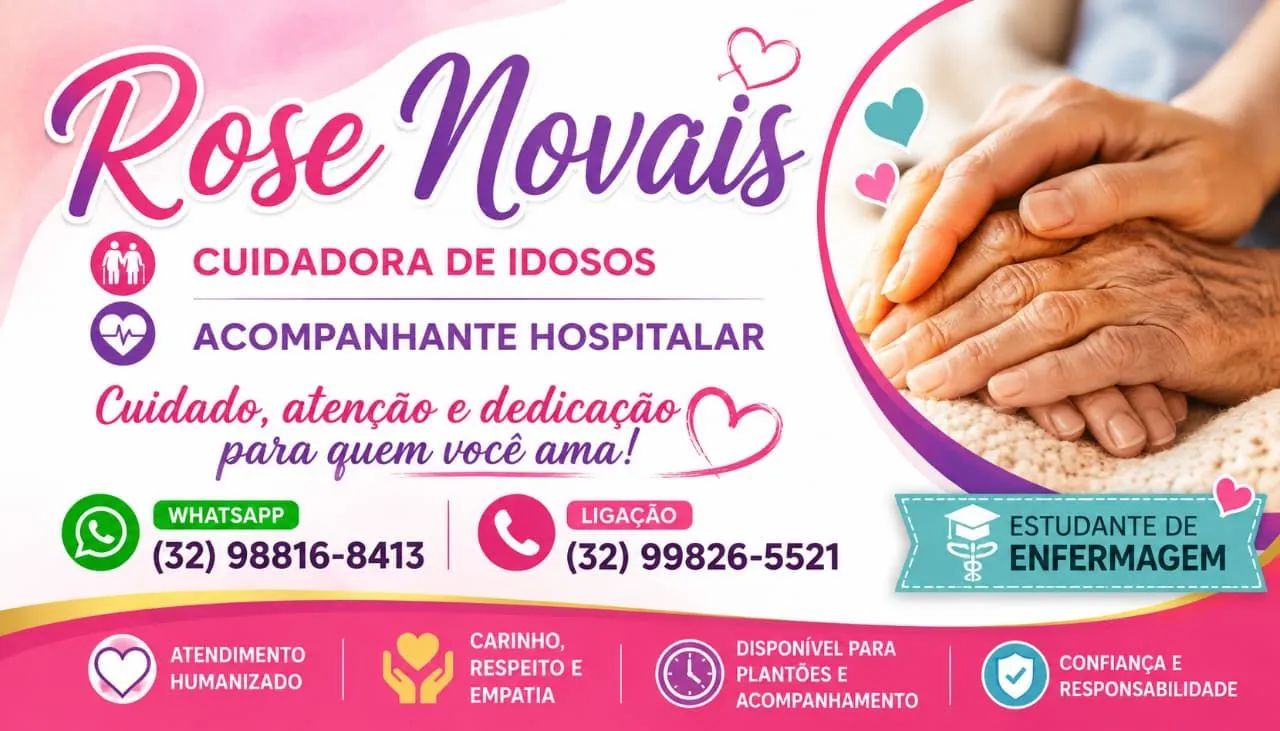 Cuidadora de idosos e acompanhante hospitalar noturno