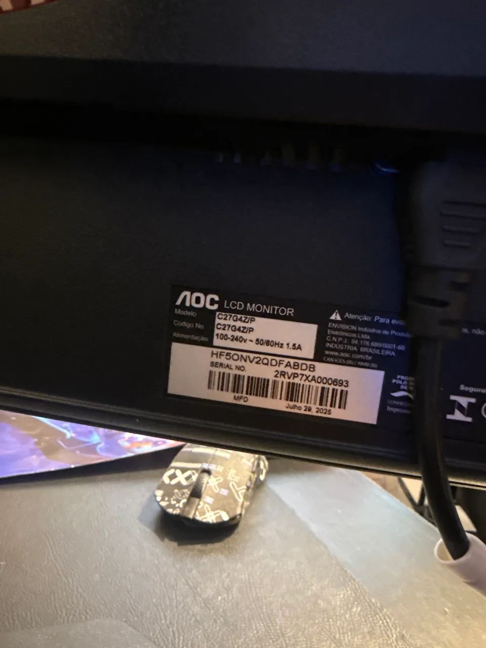 Monitor Agon Curvo 27 280hz 0.3ms - Foto 4