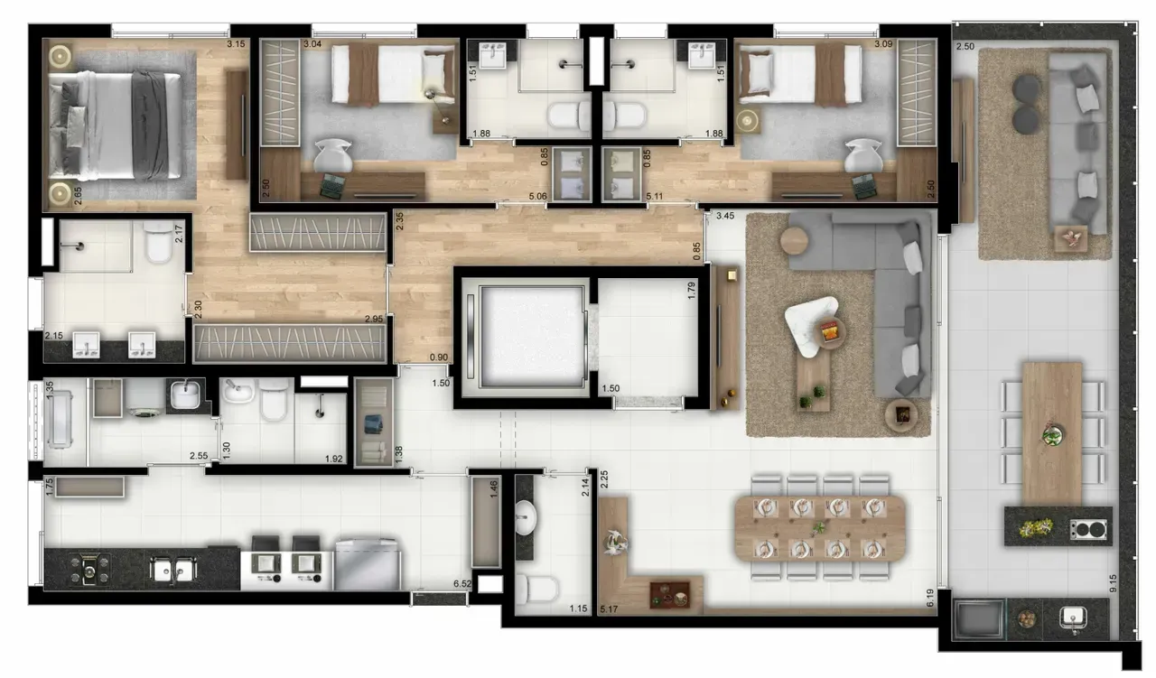 PLANTA 151m²