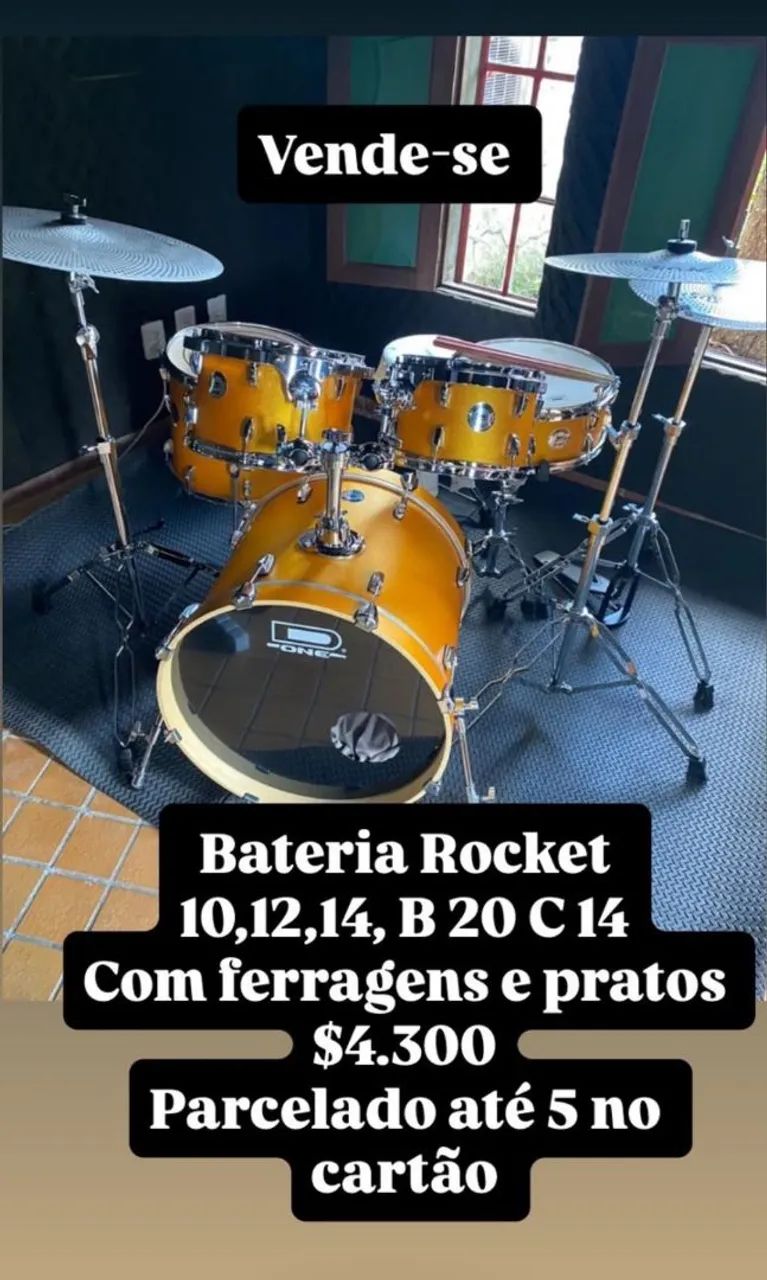 Bateria Acústica D'One Rocket - Foto 2