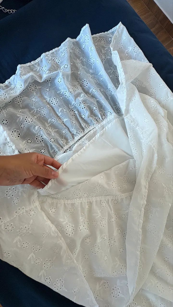 Vestido branco longo em laise  - Foto 4