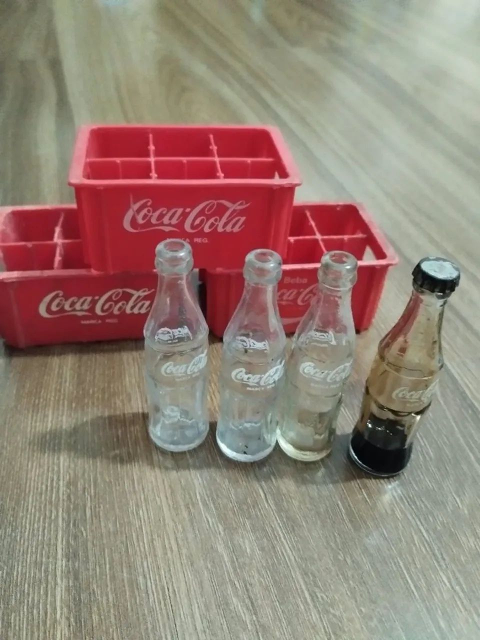 Lote com 3 mini engradados de Coca-Cola