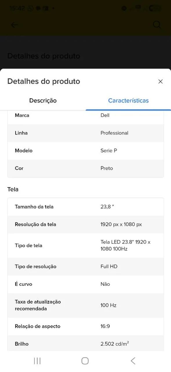 Monitor Dell 24 polegadas - P2425H - Foto 4