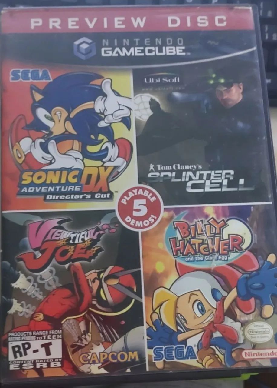 Preview disc game cube 5 jogos demos em 1 disco