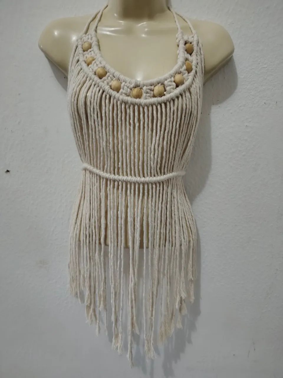 Blusa de macramê off white boho - Foto 3