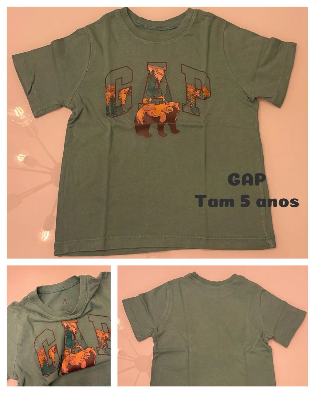 Lote camisetas e bermudas da GAP e 1 bermuda da Zara infantil - Foto 6