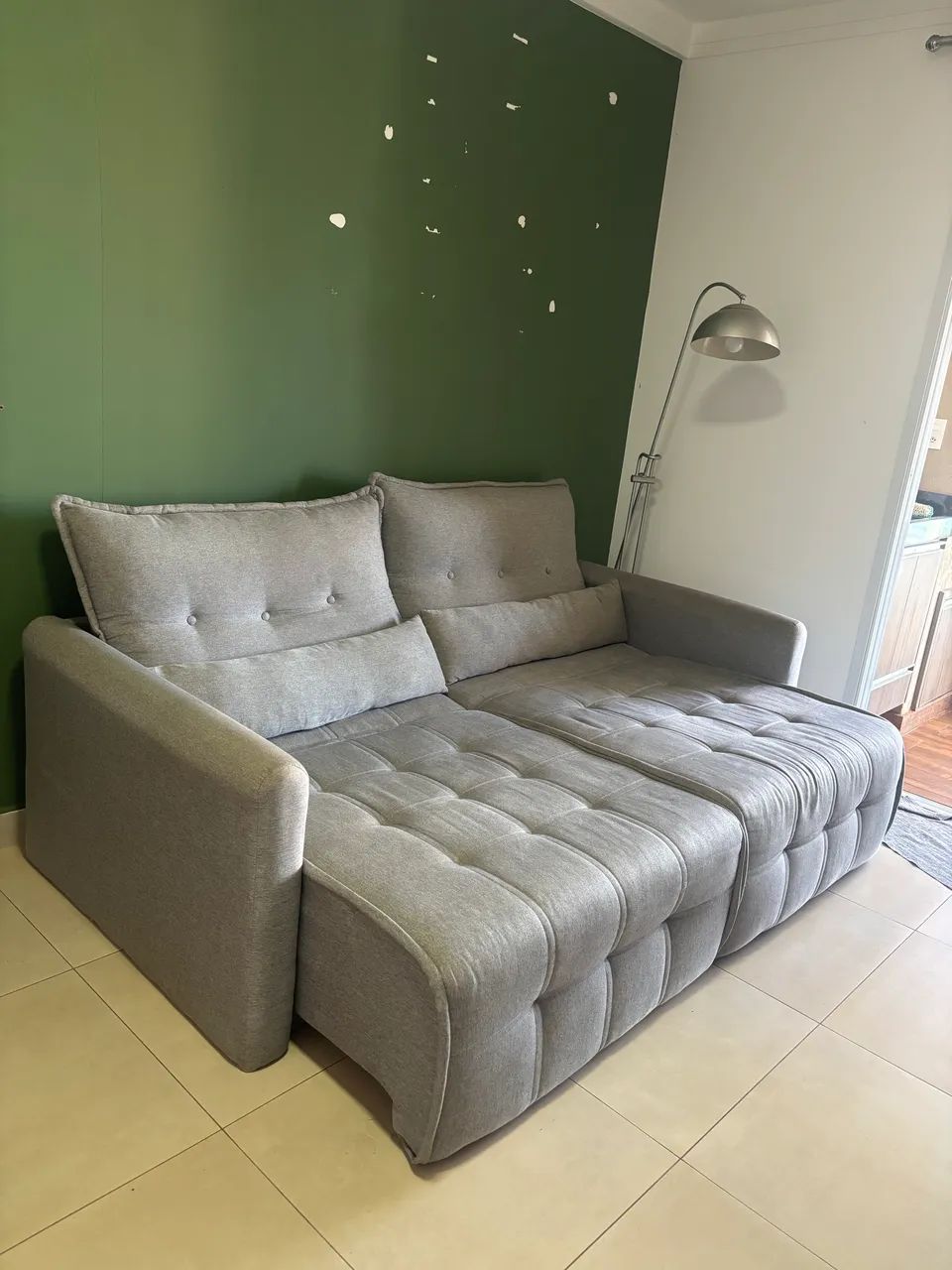 Sofá cama Retrátil Linho 215cm - Foto 4