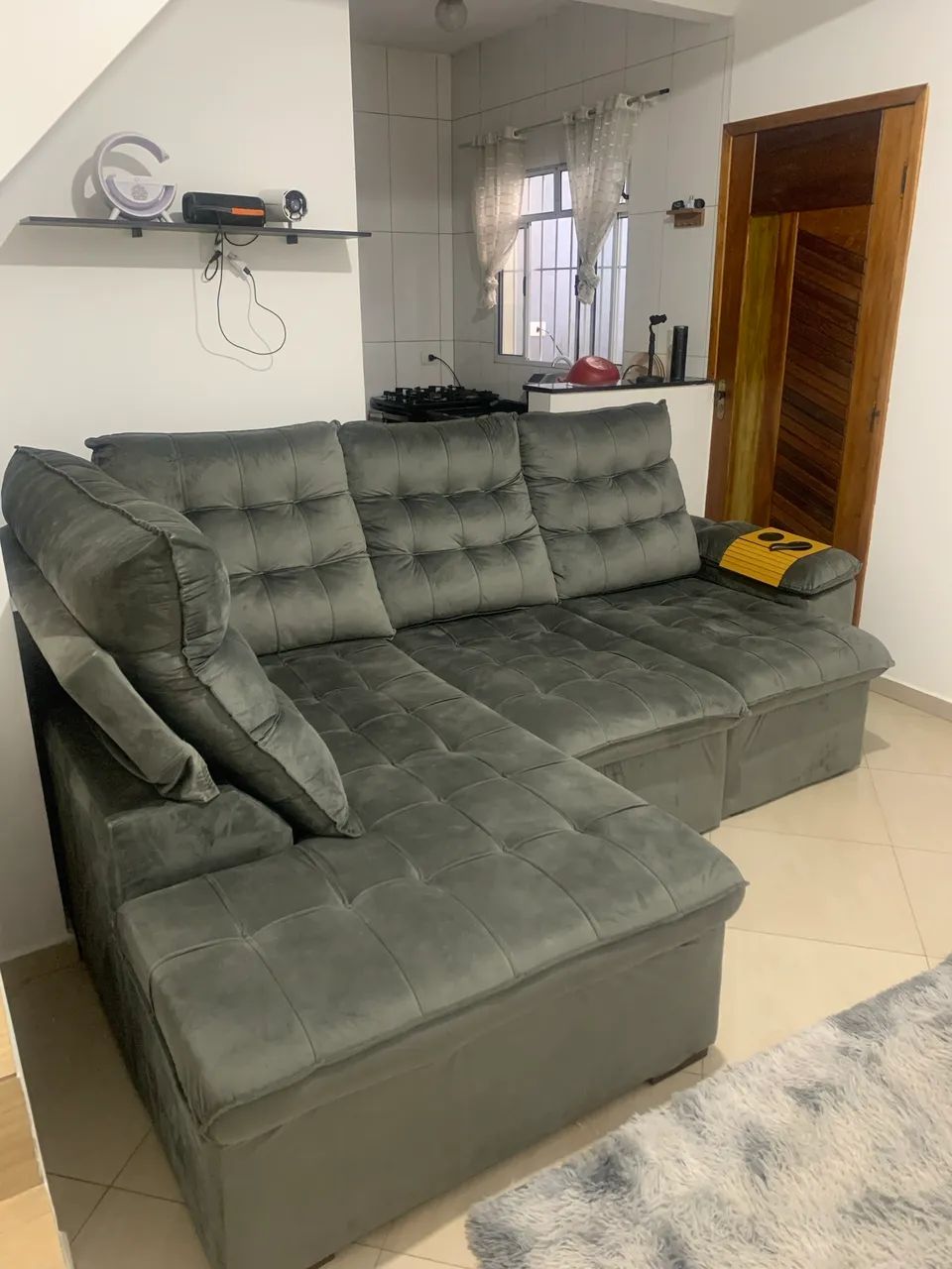Sofa 6 lugares retratil e reclinavel de canto - Foto 2