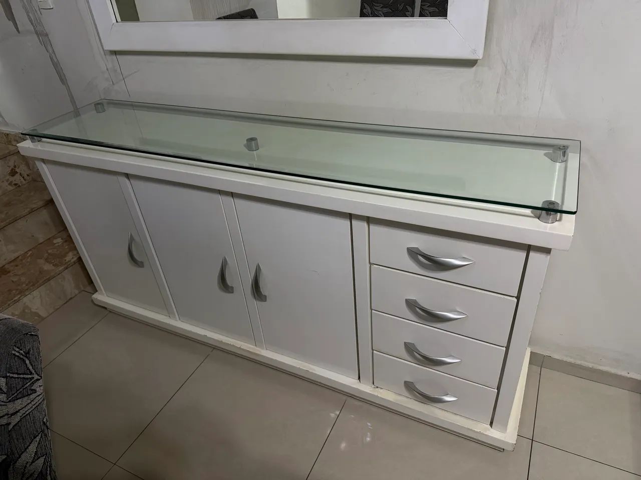 Buffet Branco com Tampa de vidro  - Foto 2