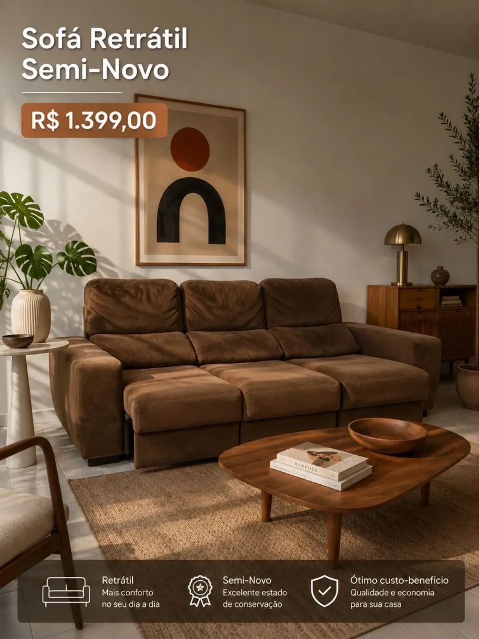 Vende-se Sofá Retrátil  - Foto 3