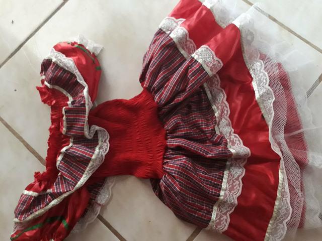 Vendo 1 vestido de quadrilha veste 5 a 6 anos valor 35 ligar 999631073