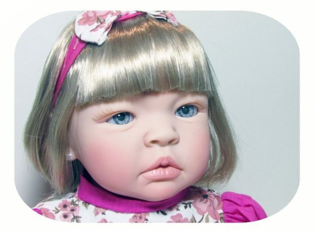 Boneca Bebe Tipo Reborn Loira Kiss - Chora - Foto 2