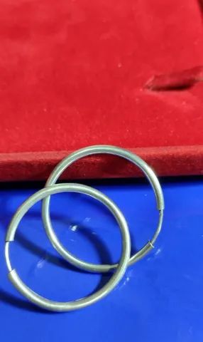 Argola de Prata 32 mm 4.50 Gramas Tubo2 mm - Foto 3