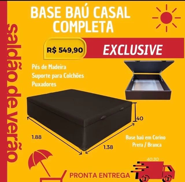 Vendo base baú casal NOVA! Entrega rápida  - Foto 4