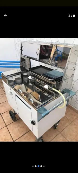 CARRINHO HOT DOG INOX COM CHAPA NOVÍSSIMO - Foto 3