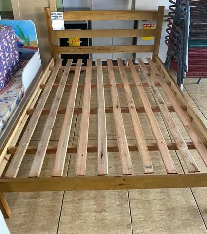 Cama Casal Madeira Reta (NOVO) - Foto 3