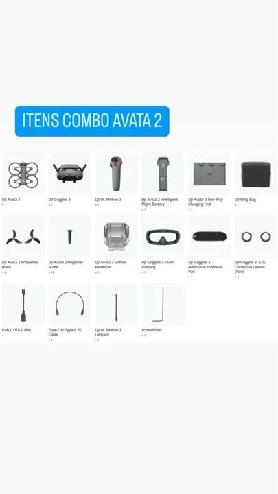 Drone DJI AVATA 2 Combo Fly More, Óculos, RC Motion 3 e 3 Baterias - Foto 4