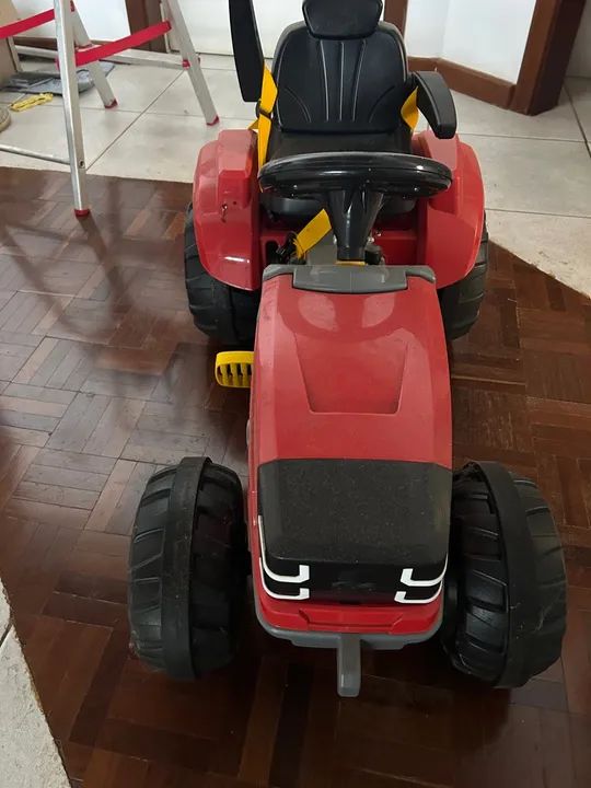 Trator Infantil Passeio Pedal Politractor Vermelho - Poliplac - Foto 3