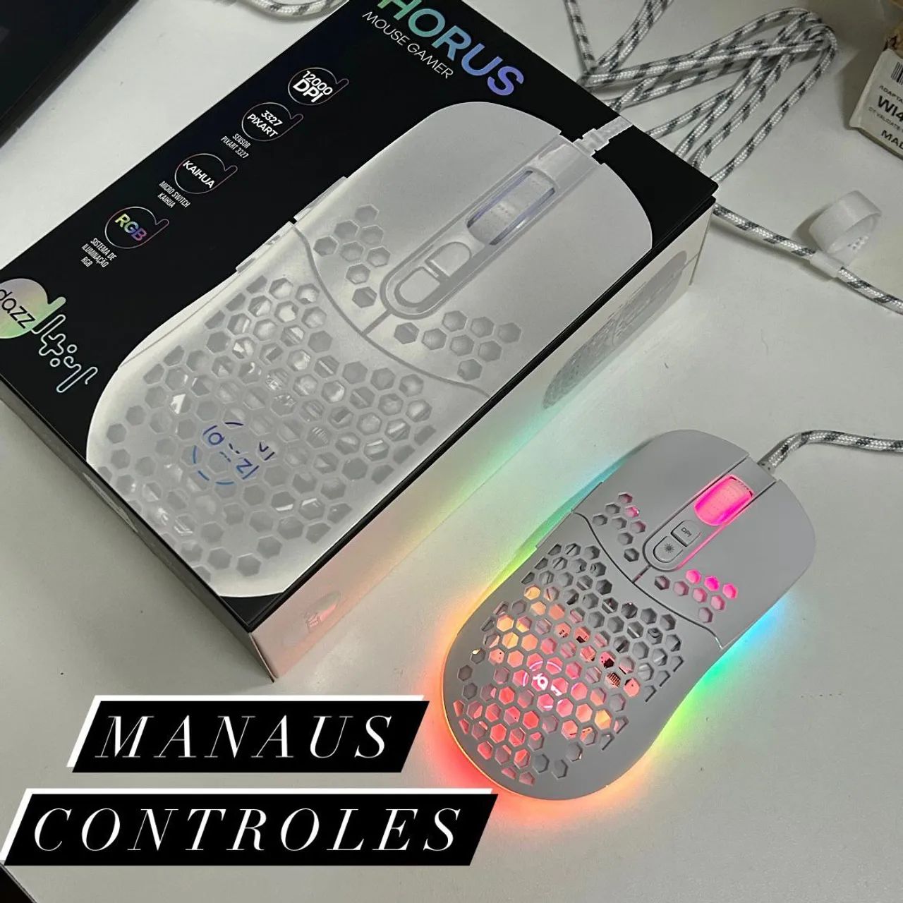 Mouse Branco Rgb 12000 Dpi 
