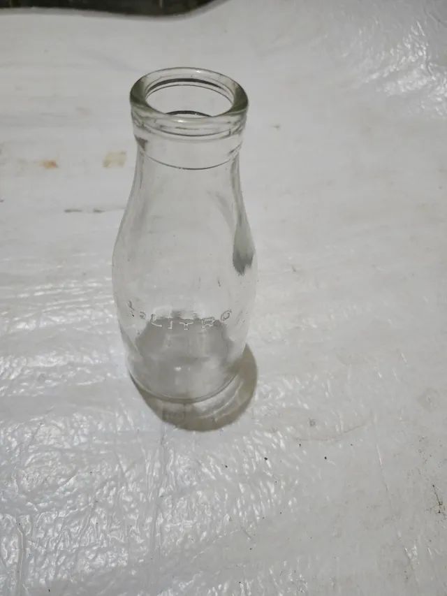 Antiguidade garrafa de leite antiga 1/2 litro