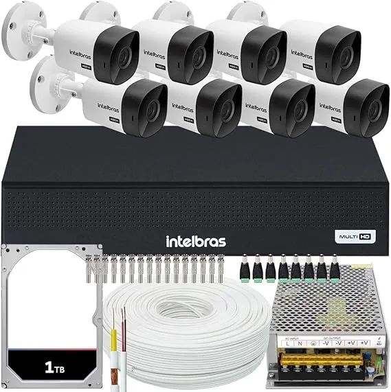 Kit Cftv 8 Cameras Segurança Intelbras Residencial Hd 1tera