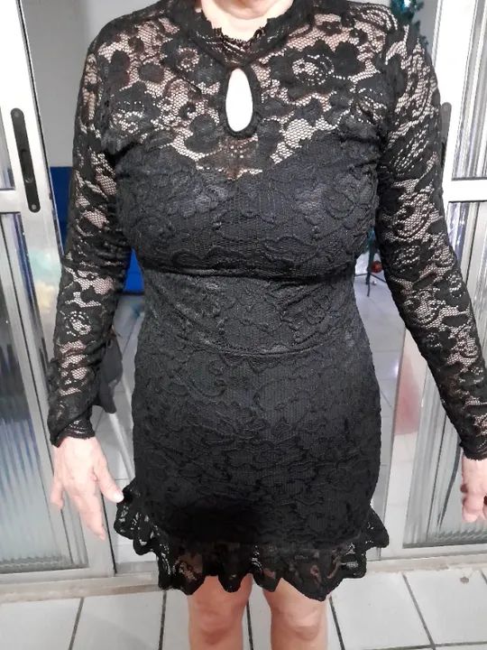 Vestido de renda preto - Foto 4