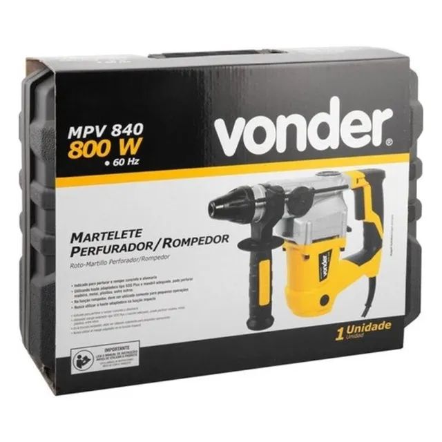 MARTELETE PERFURADOR ROMPEDOR VONDER MPV840 4,0J 220V - Foto 6
