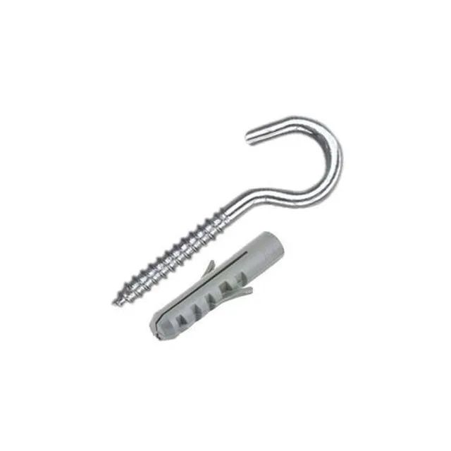 Parafusos Gancho Zincado 5,5x70mm Com Bucha 8mm