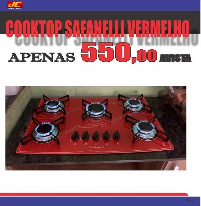 Cooktop Safaneli Vermelho 5 bocas / 12