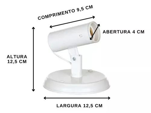 PROMOÇÃO! Spot Liso Direcionável 110v/220v Soquete E27- PONTA DE ESTOQUE