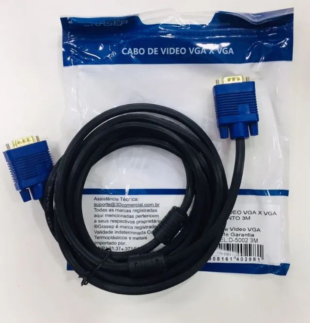 Cabo VGA x VGA para Monitor 3 Metros Kapbom - KAP-VGA-3M - Peças e ...