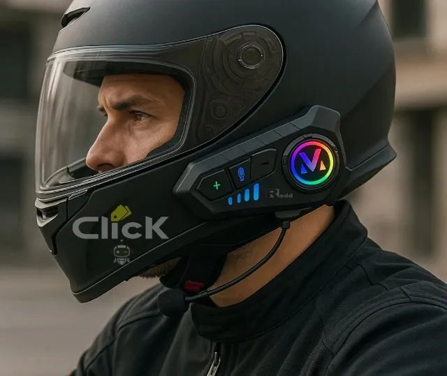 Fone bluetooth Para capacete intercomunicador V10 impermeável Prova D'Água com Microfone - Foto 2